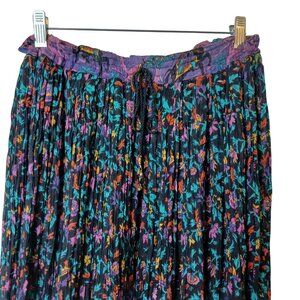 Vintage Boho Maxi Broom Skirt Drawstring Waistband Gauze Lined Hippy #I-11